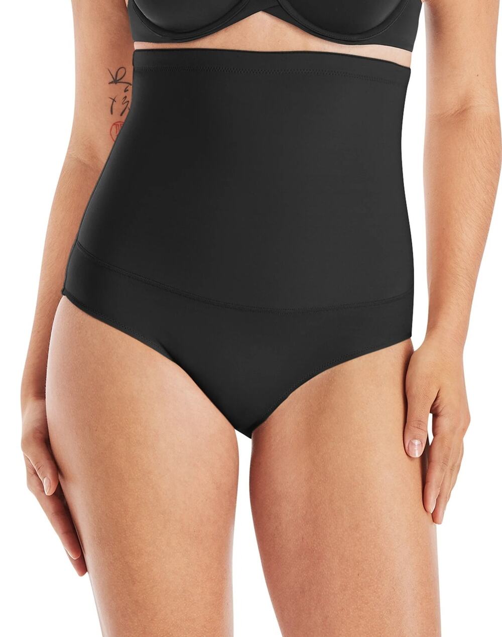 Maidenform Women's Medium Tummy Control Shapewear High Waist Black Brief M34-19
